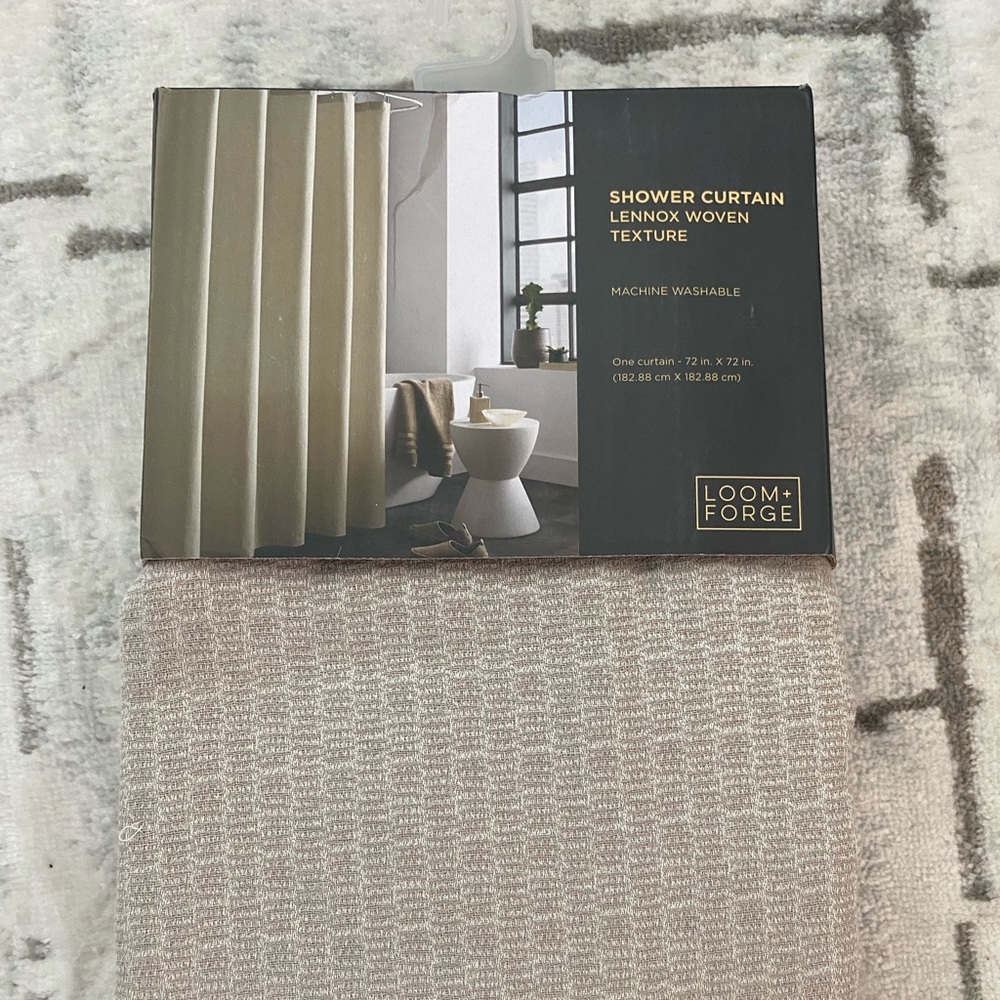 Give Your Bathroom a Luxury Look! #NWT Textured Woven Shower Curtain.